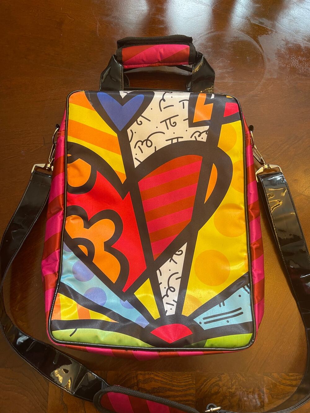 Romero Britto Hearts Messenger Bag
